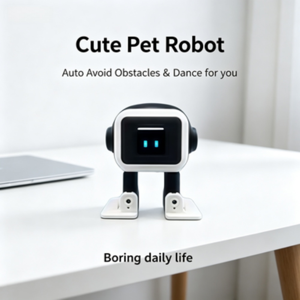 AI EMO デスクトップ ロボット - 感情認識を備えたインテリジェントなインタラクティブ チャット ロボット ブラック テック ダンス おもちゃ