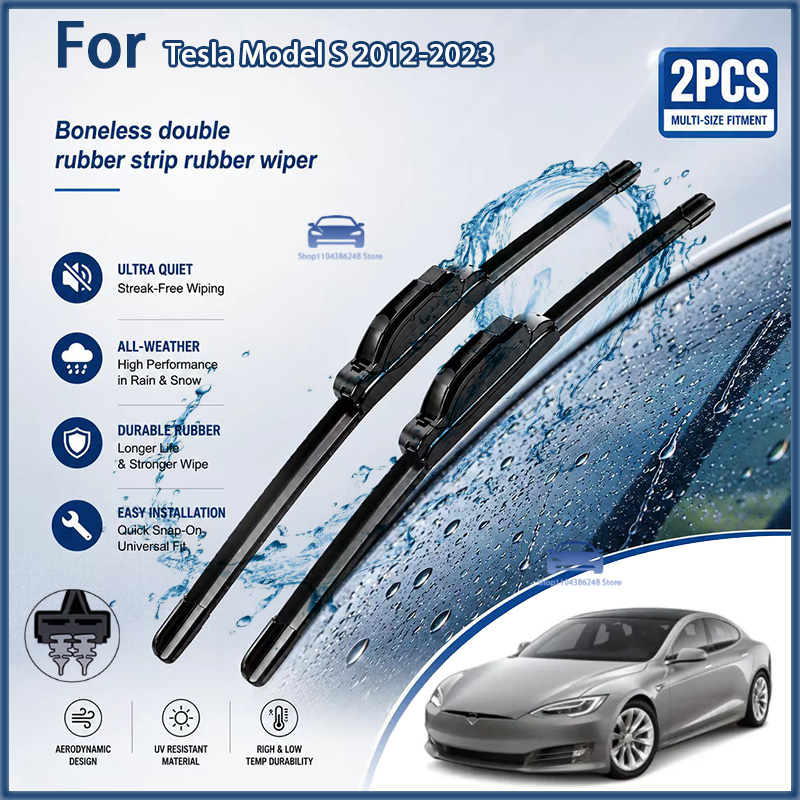フロントワイパーブレードテスラモデル S 2012-2023 フロントガラスフロントガラスクリーンウィンドウ車レインブラシ 28 ''17'' 修正部品
