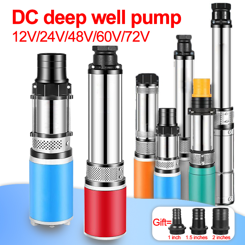 DC 12V/24V/48V/60V/72Vポータブル深井戸ポンプ、農地灌漑や庭の水やり用の水中ポンプに適しています