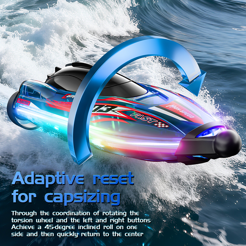 2.4 グラム RC ボート子供の水のおもちゃ子供 JJRC S25 新しいカラフルなライト防水と耐衝撃性ブラシレスリモコンボート