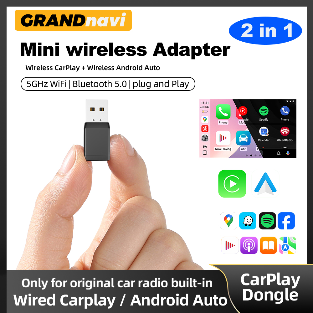 2IN1 ミニ新しいワイヤレス CarPlay Android 自動アダプタ有線ワイヤレス車 Ai ボックスアウディトヨタ VW プジョー MG フォード USB ドングル