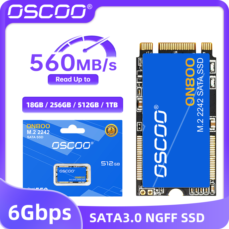 OSCOO 512GB 1TB M.2 2242 SSD SATA Rev.3.0 6Gb/s 3D NAND フラッシュ 128GB 256GB 内蔵ソリッドステートドライブ 2242mm ラップトップおよび PC 用