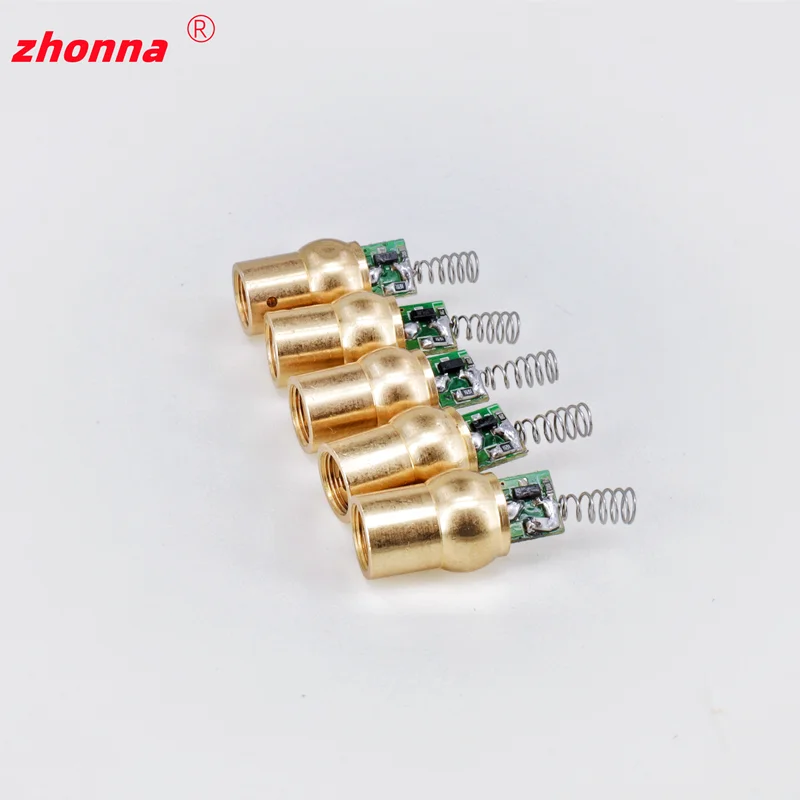 650nm 5mW レッドドットレーザーモジュール、DC 3V/5V、9X16mm メタルブロンズヘッド、光電源、無料カスタマイズ