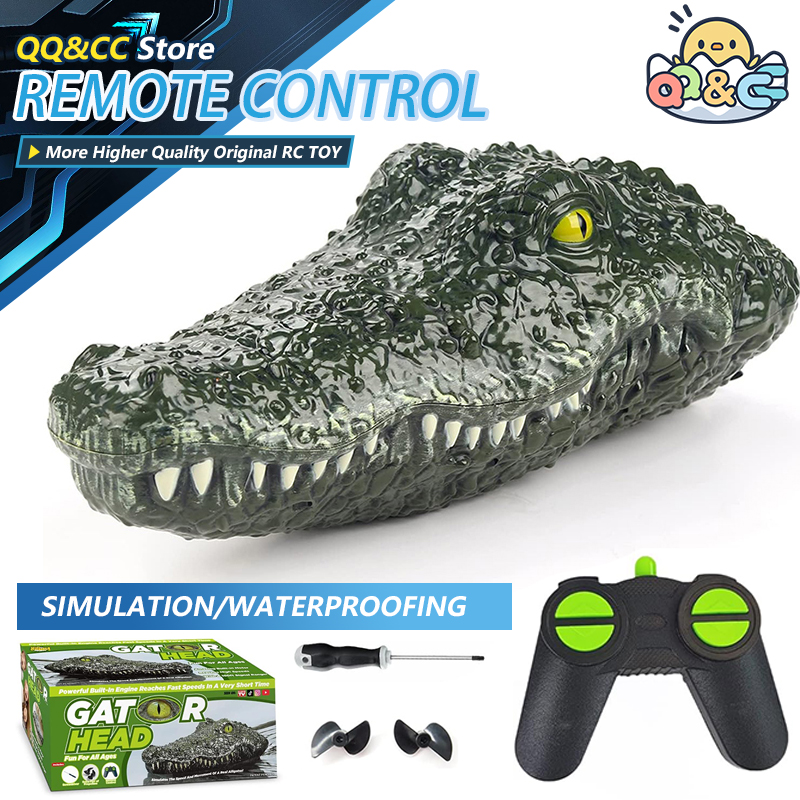 RC ボートシミュレーションワニヘッド 2.4 グラムリモコンジョークワニデコイ電気おもちゃ夏水パロディーロボットおもちゃギフト
