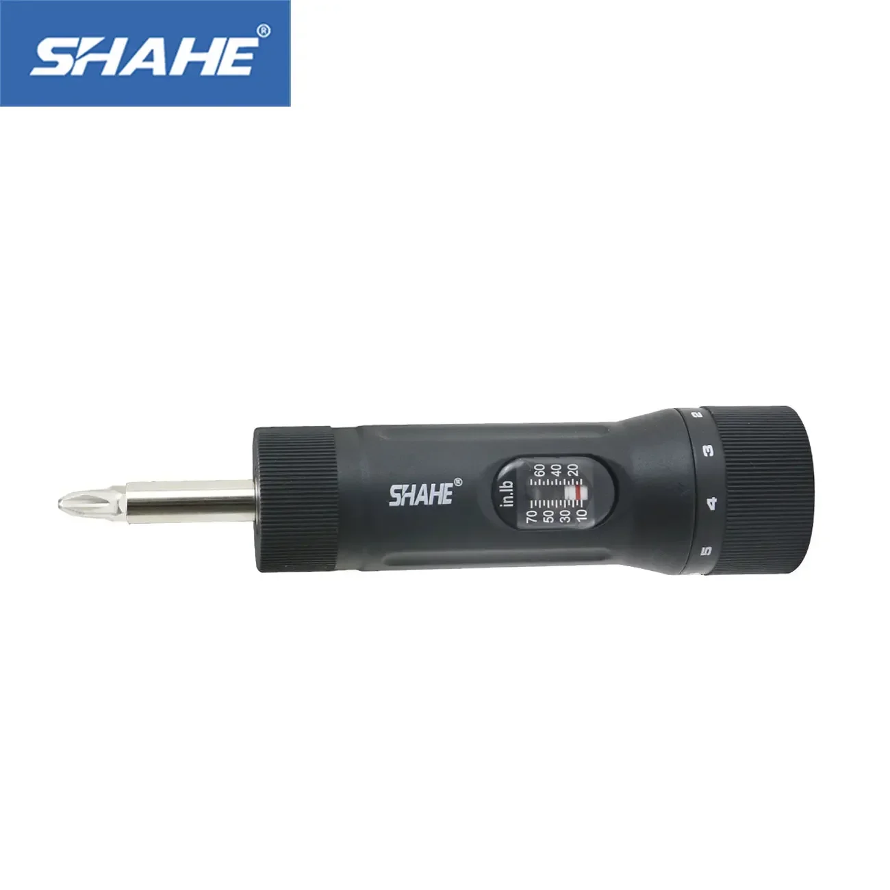 SHAHE 調整可能なトルクドライバー 1/4 インチ ドライブ 10-70 インチ/ポンド 精密測定 10 本ビットセット付き