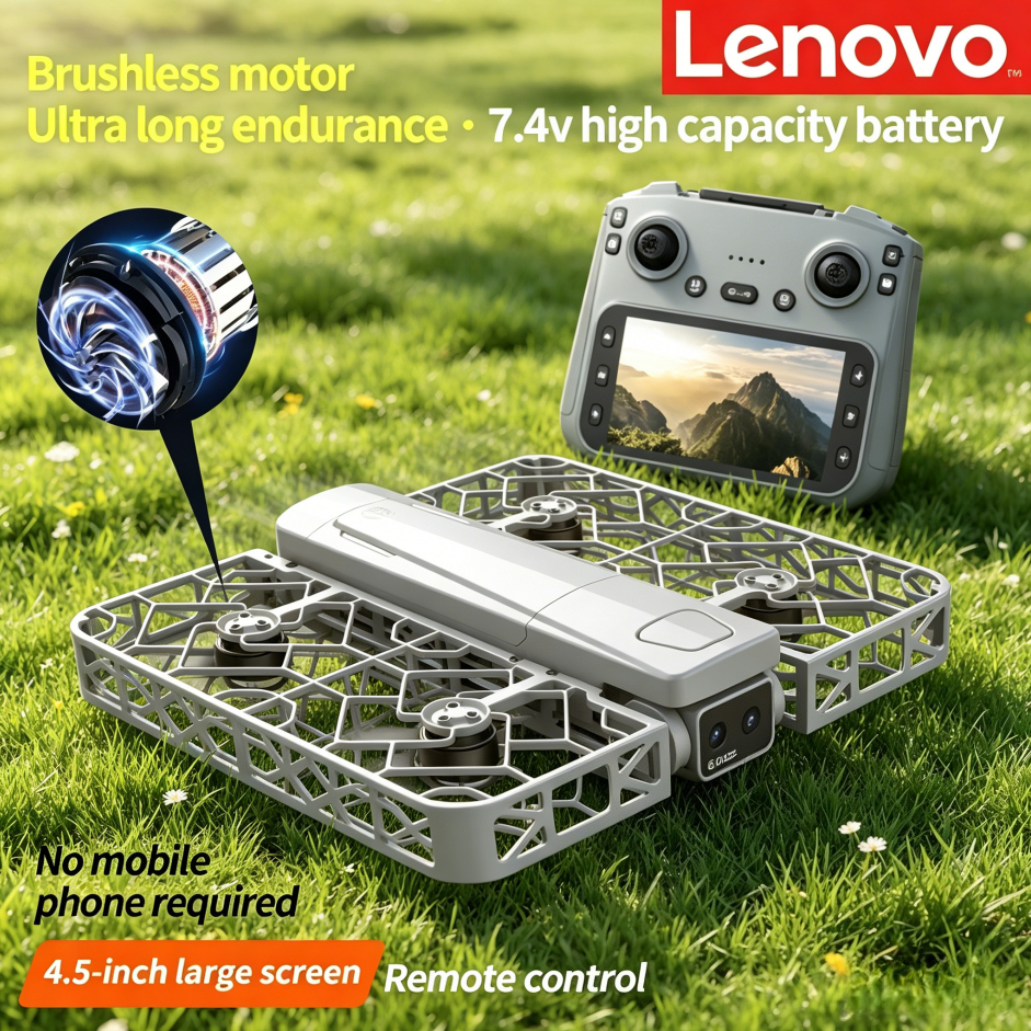 Lenovo S161 MAX ブラシレス折りたたみ式ドローン、ヒューマノイド追跡、ジェスチャー写真、ビデオ録画、ヘッドレスモード RC クアッドコプターを搭載