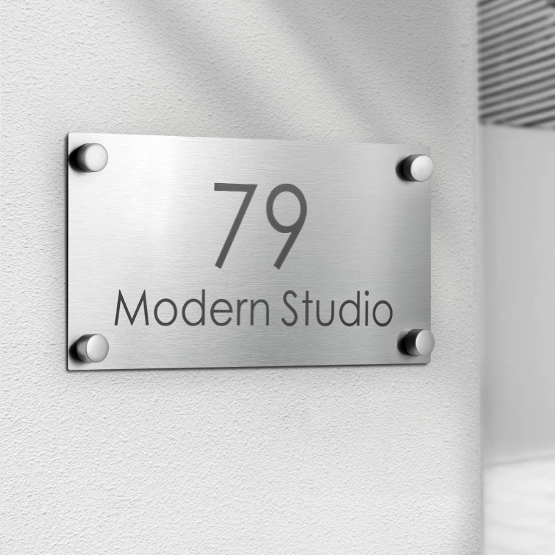 MD Stainless House Number Door Plate Customize Street Address Letter Family Name for Apartment Hotel Shop Villa Company Cafe Bar