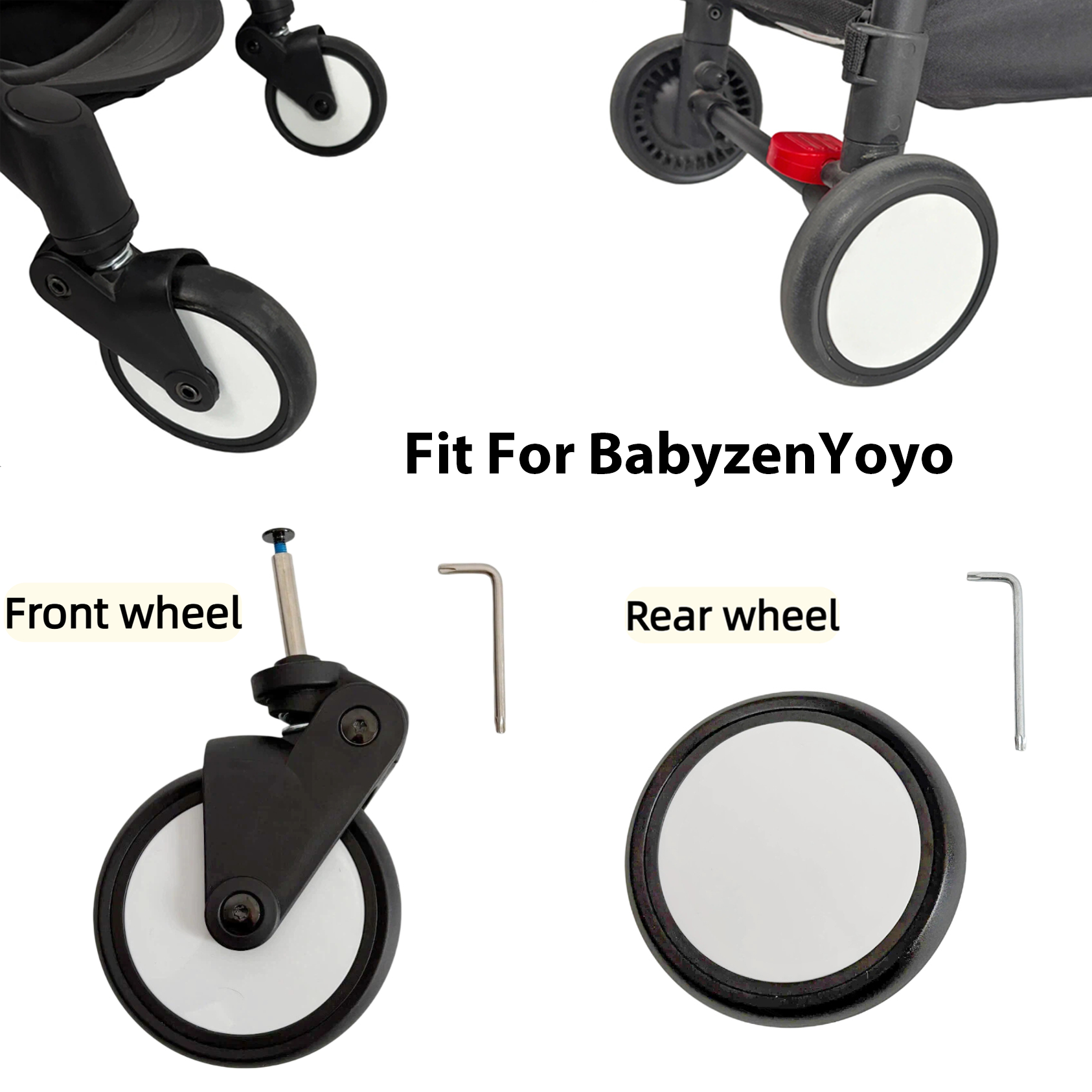 ベビーカーのホイール、ツール付きベビーカーの前輪と後輪、Yoya/Vovo ホイールキッズキャリッジ用アクセサリー