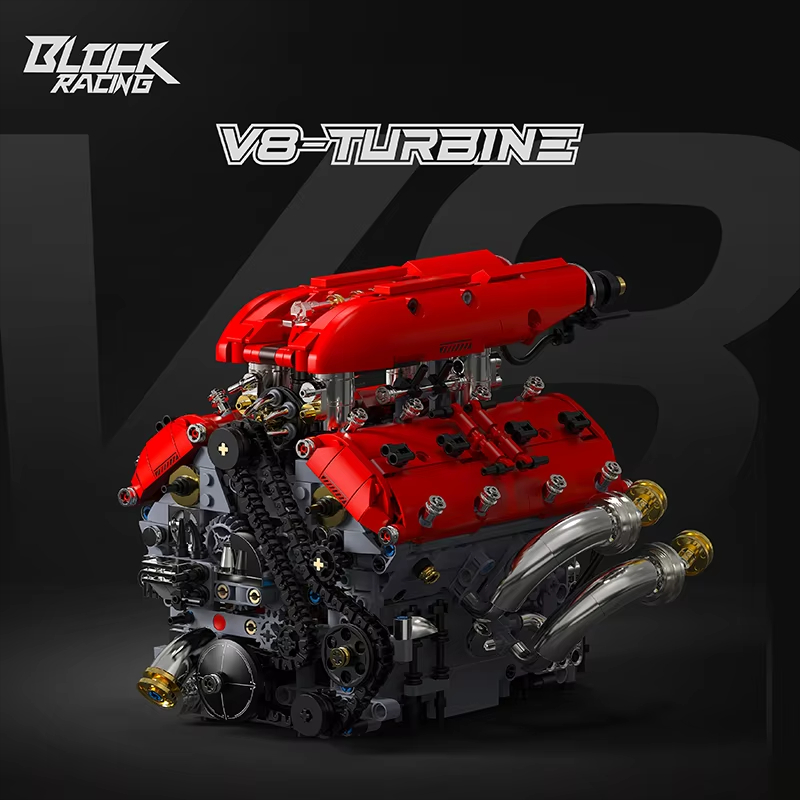 1370 個クリエイティブ 3D V8 ターボエンジンビルディングブロック電動機械モデル完璧なギフトデスクトップ装飾