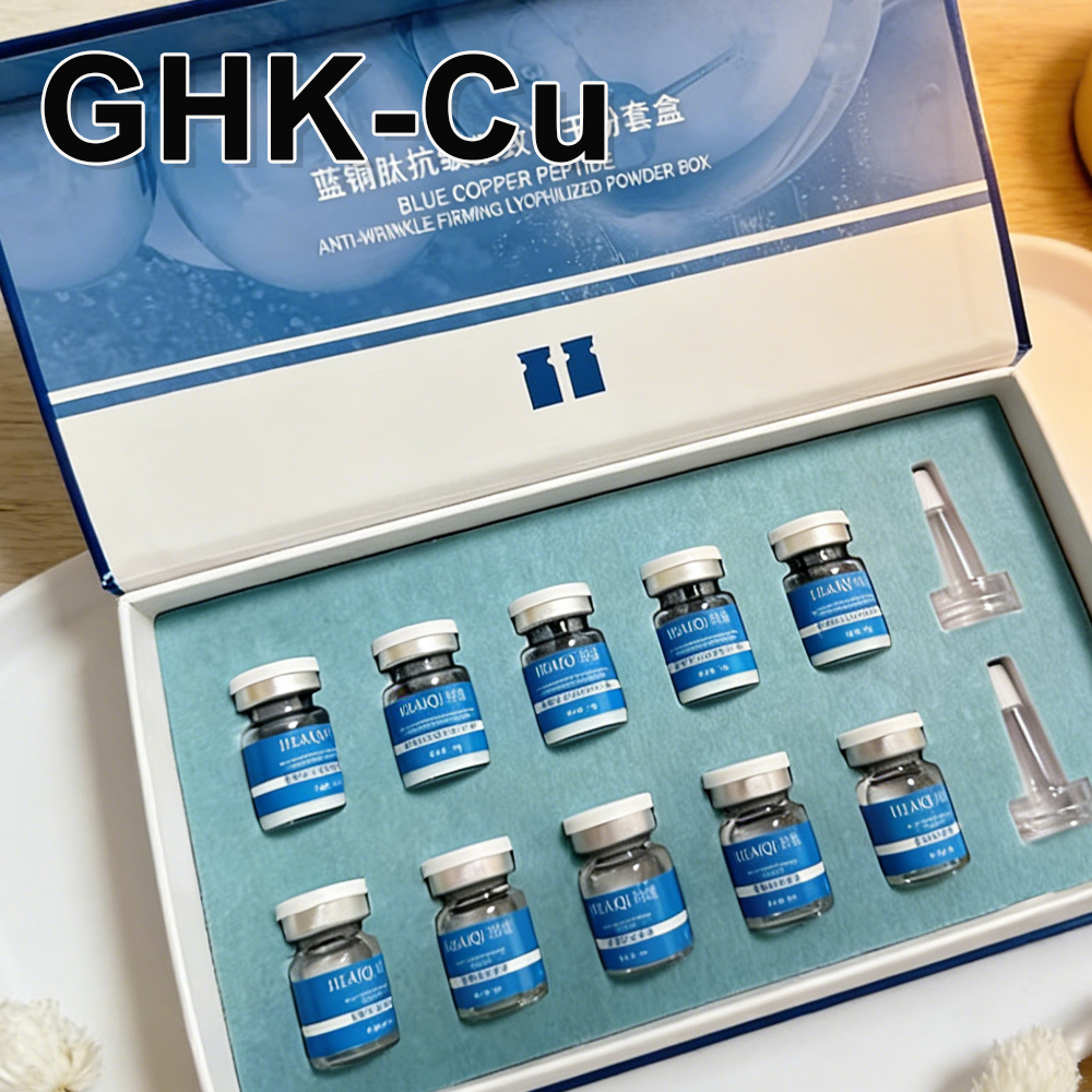 GHK-Cu 青銅ペプチドフリーズドライパウダーエッセンス深い水分補給引き締め肌の弾力性の回復若返りスキンケア