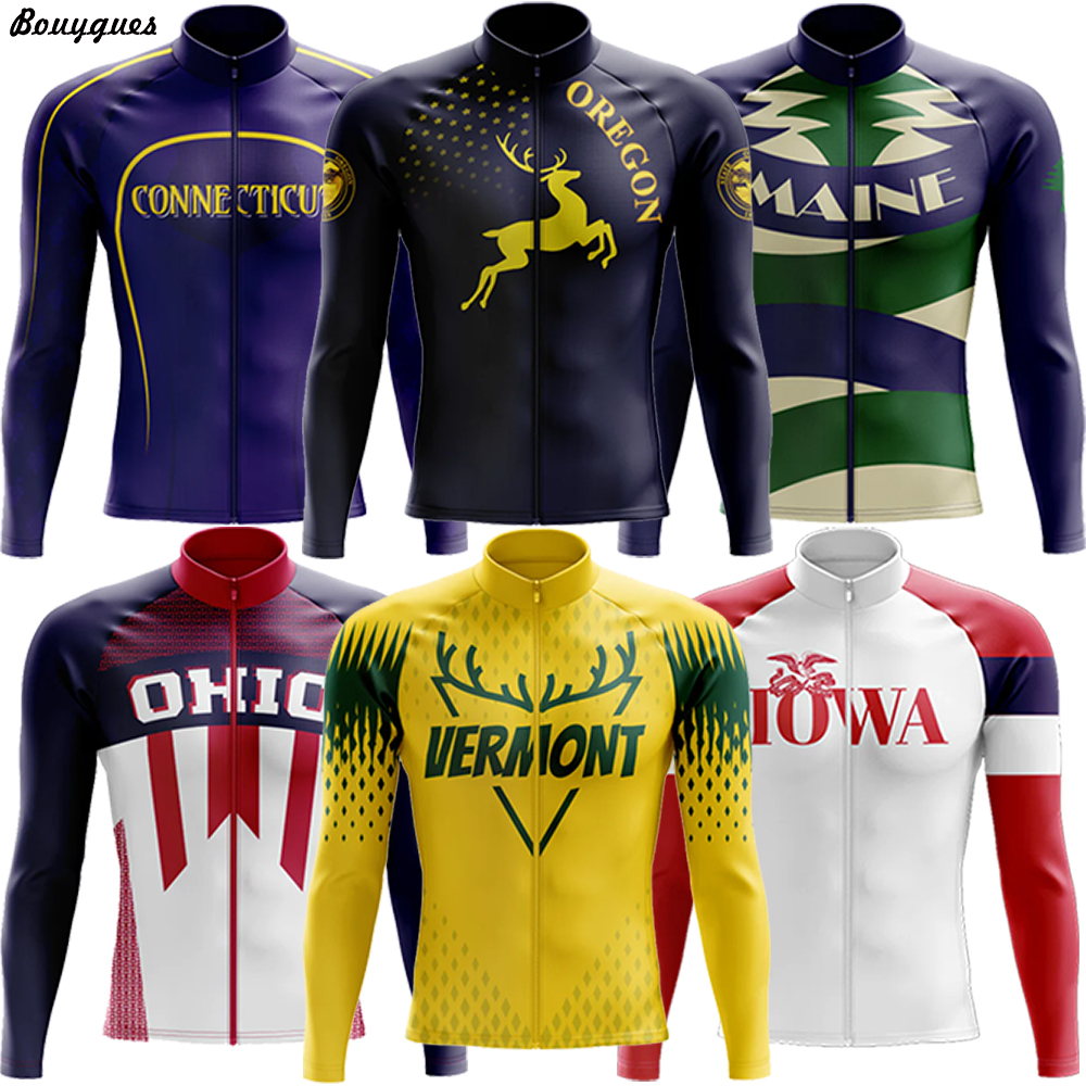 米国トライアスロンチームメンズ長袖サイクリングジャージマイヨ Ciclismo Hombre 機器自転車 ropa プロサイクリング服