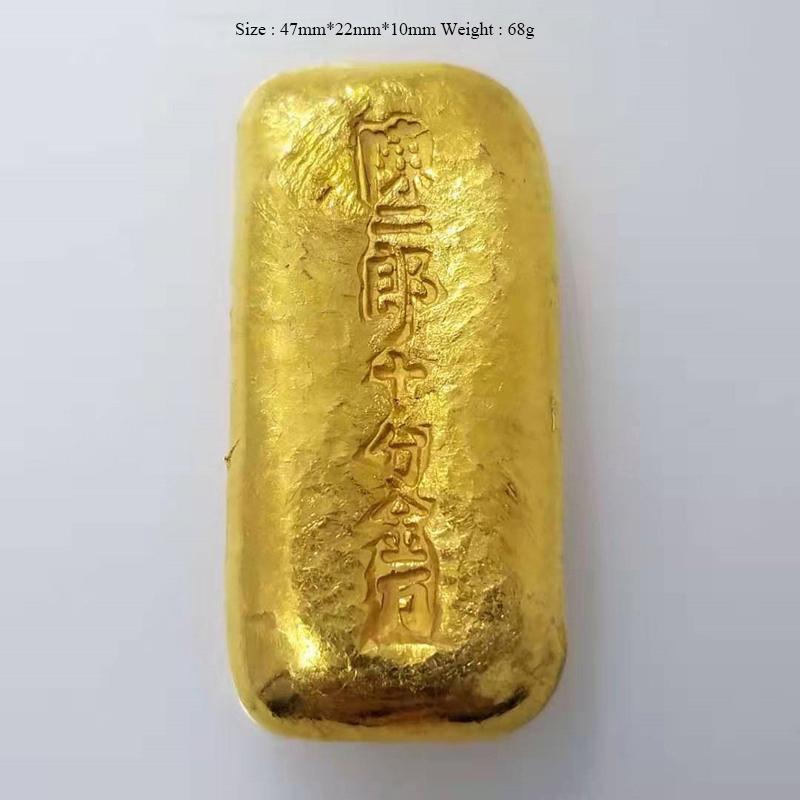 China Exquisite Antique Rectangular Gold Bars 68g #3