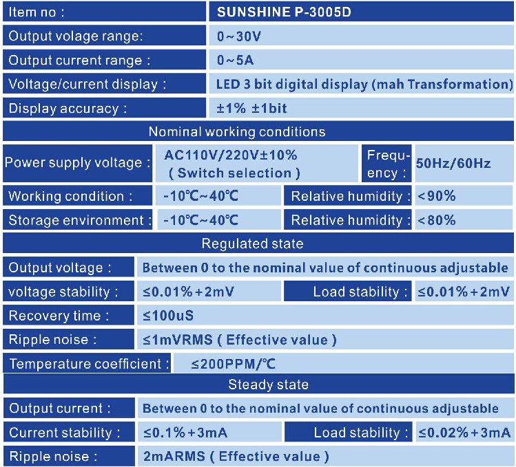 工場出荷時の価格 SUNSHINE P-3005D 30V 5A DC 電源携帯電話修理用