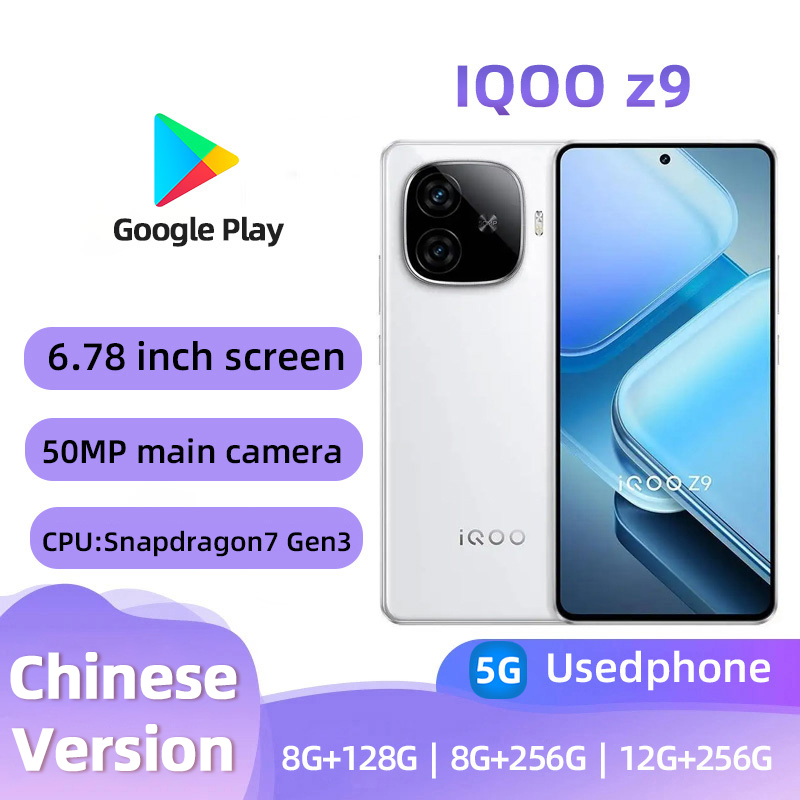 iQOO Z9 5G SmartPhone RAM 8GB 12GB ROM 128GB 256GB 144hz refresh rate 6.78"  80W charging 6000mAh used phone