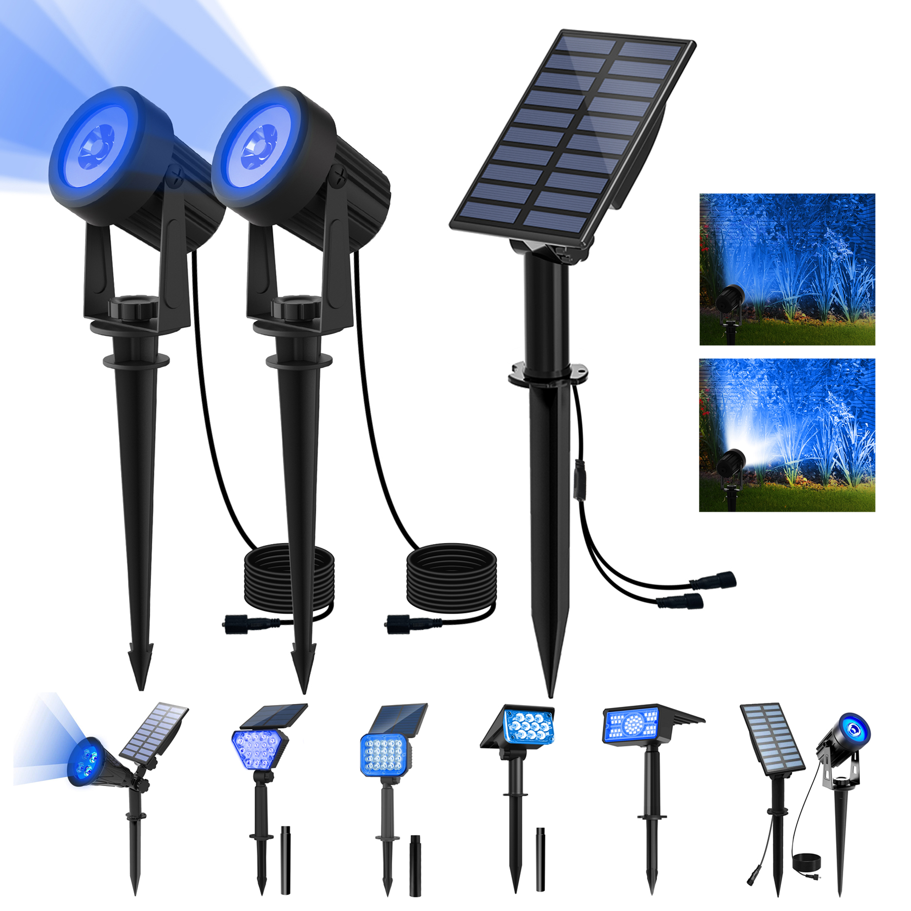 ソーラー LED ライト屋外 IP65 防水ブルーライト太陽光発電ライト芝生ライト庭の装飾ソーラーウォールライト屋外