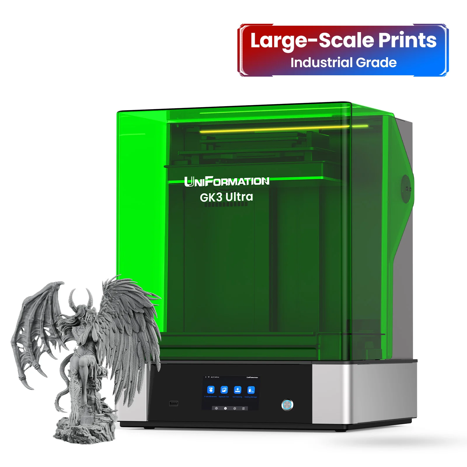 UniFormation GK3 ウルトラ 13.5 インチ大型樹脂 3D プリンタ 16K 高解像度 LCD 3D 樹脂プリンタビッグビルドボリューム 11.8x6.3x11.8i