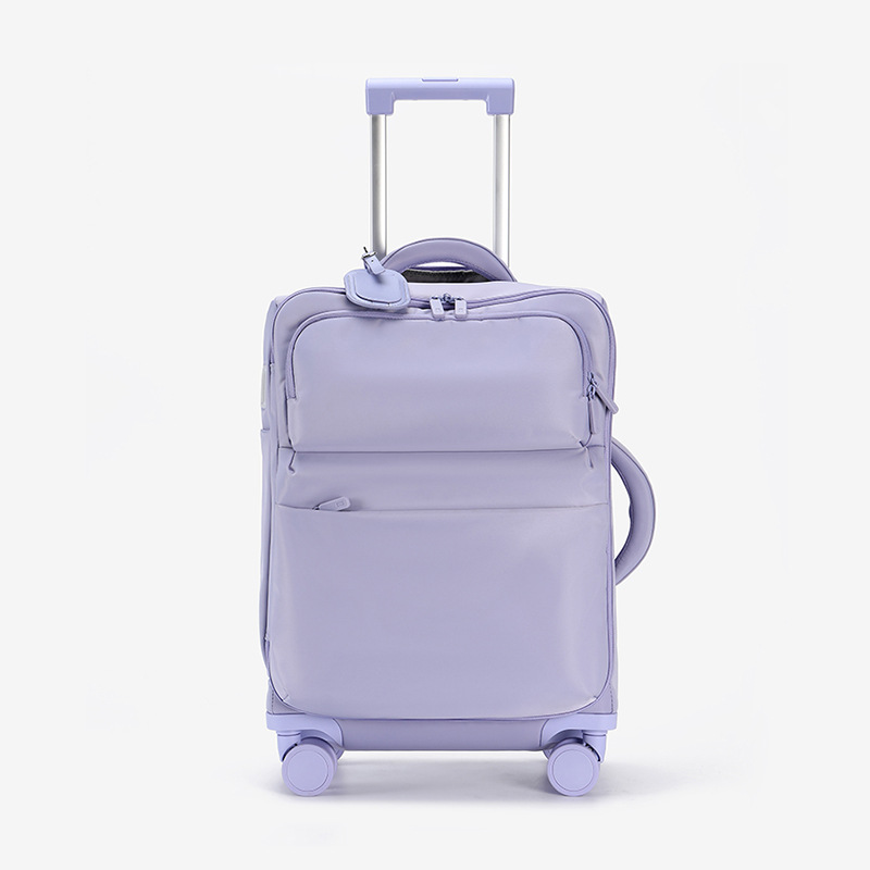 女性用機内持ち込み手荷物、パスワードロック付き 20 インチ超軽量布製スーツケース、トロリーケース、トラベルケース