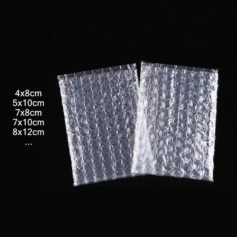 100枚入り/パック 小型透明バブル包装袋 PEプラスチックラップ封筒 小物製品用耐衝撃保護袋