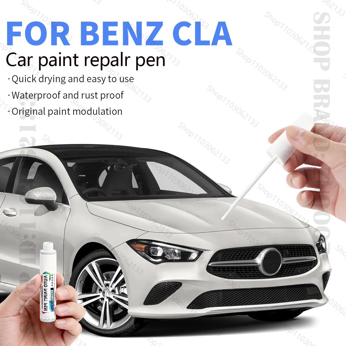 メルセデスベンツ CLA 2013-2025 C117 X117 C118 X118 ペイント修理ペンタッチアップスクラッチリムーバー DIY 自動車アクセサリーブラックホワイト