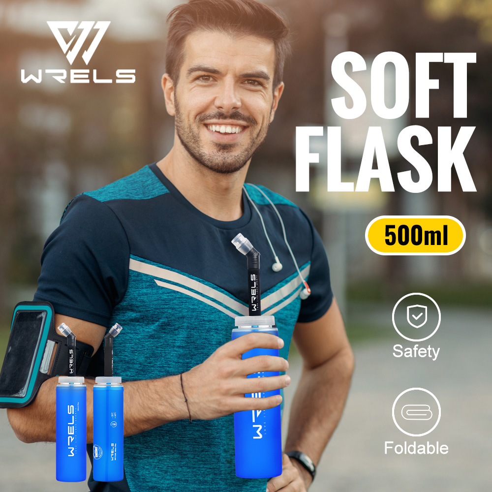 WRELS アウトドアランニングハイドレーションパック自転車 BPA フリーウォーターボトルサイクリングスポーツウォーターボトルポータブル TPU 折りたたみウォーターカップ