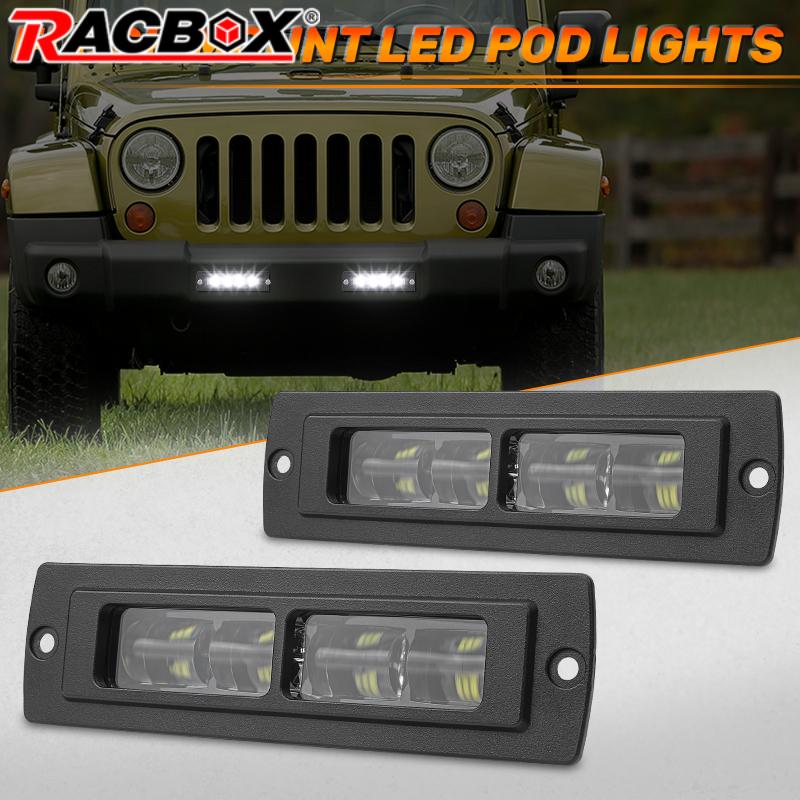 フラッシュマウント 6D LED ライトバー 7 インチ LED ポッドワークランプ運転逆転ライト用ジープ自動車オフロード 4X4 SUV トラック 12V 24V