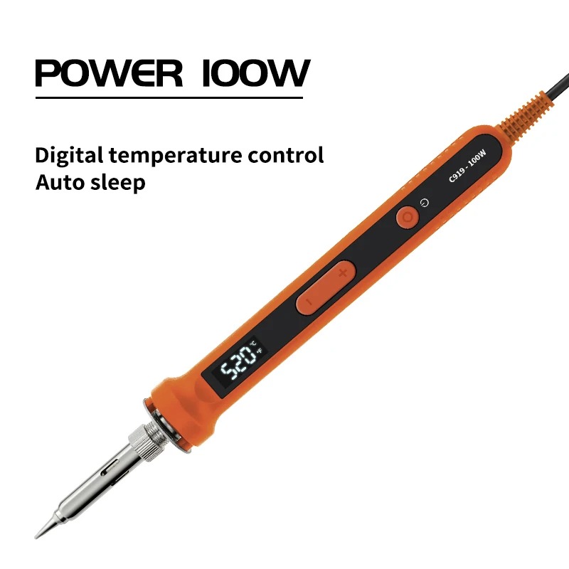 100 ワットデジタル電気はんだごてキットセット 220V 温度調整可能な溶接ツールセラミックヒーターはんだ付けのヒントリワーク