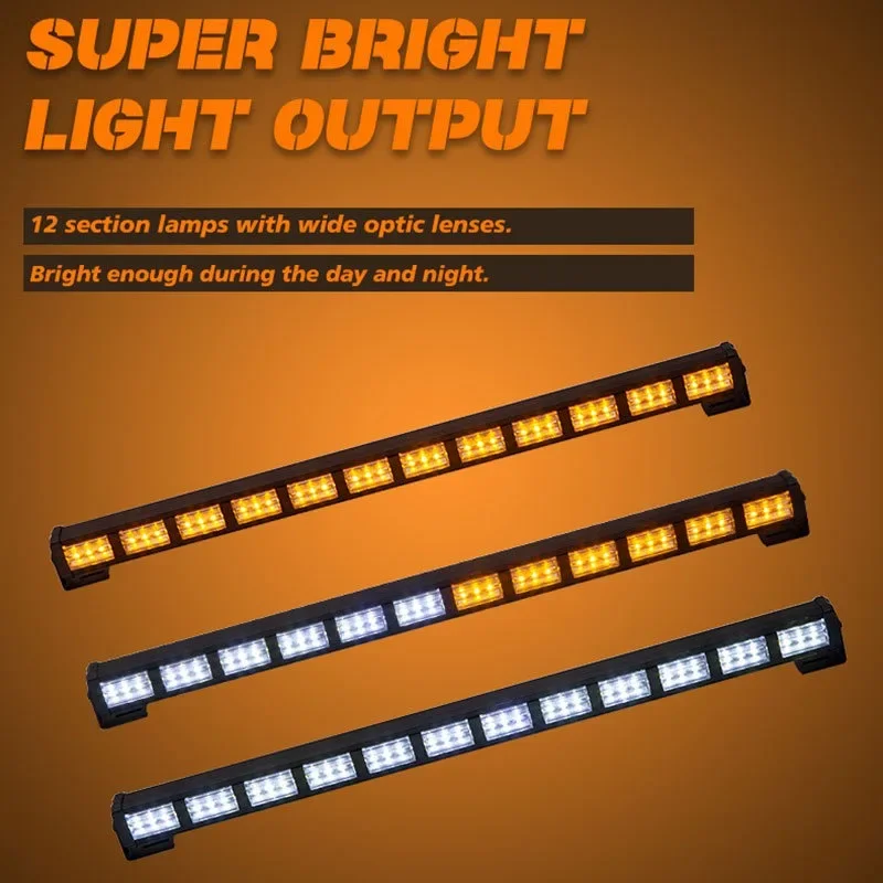 22 インチアンバーホワイト緊急ストロボライトバーハイパワー 36LED 車の警告ランプ車のルーフトップ点滅ライト 12-24V