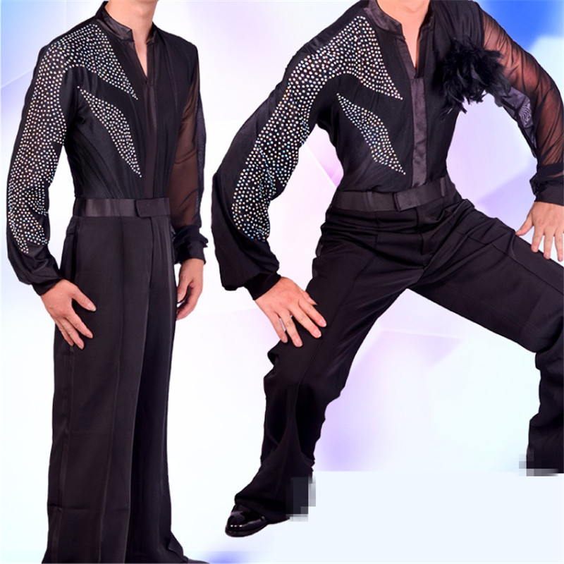 2021 ラテンダンスシャツメンズ社交ダンスの摩耗大人の標準トップスパフォーマンス競技服カスタマイズ服