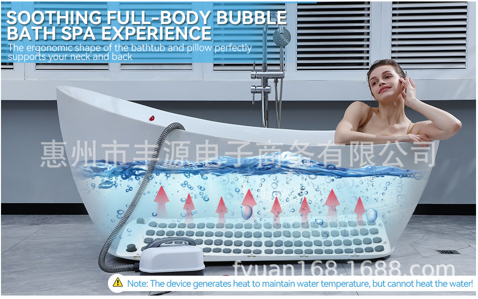 プレミアムホーム全身マッサージ浴槽バブルマシンスパ新しい電気浴槽バブルマッサージマット防水滑り止めボディスパ