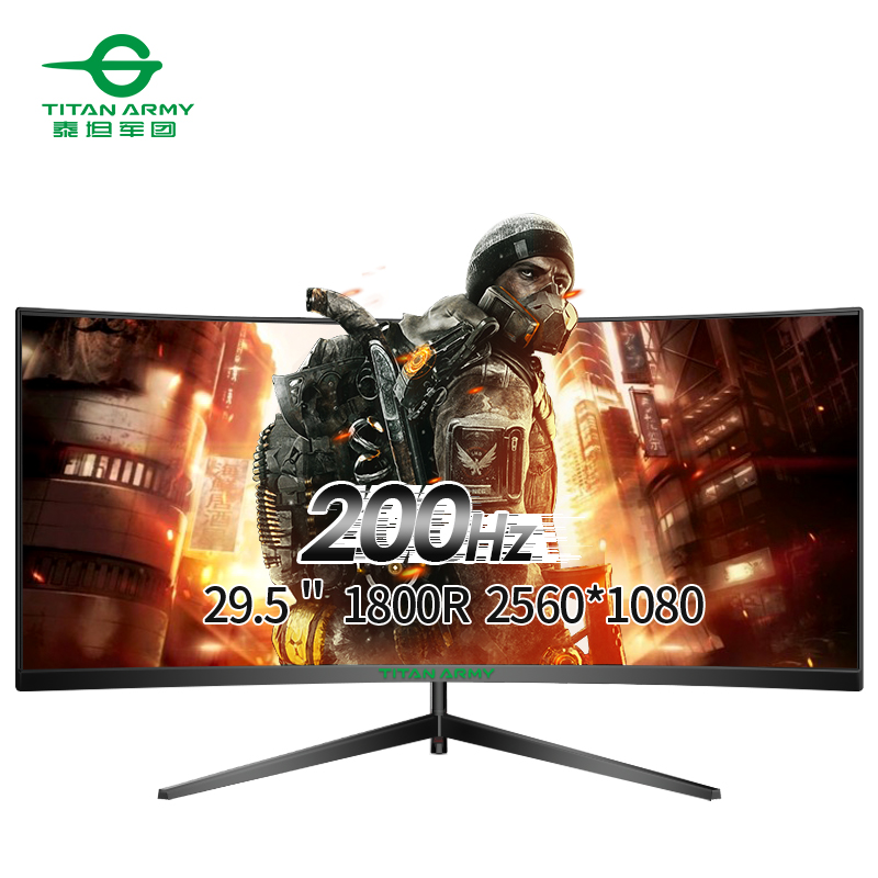 TITAN ARMY 30 インチ 2K 200Hz 曲面ゲーミングモニター 21:9 2560x1080 超ワイド超スリムスクリーン FREESYNC VESA メタルブラック