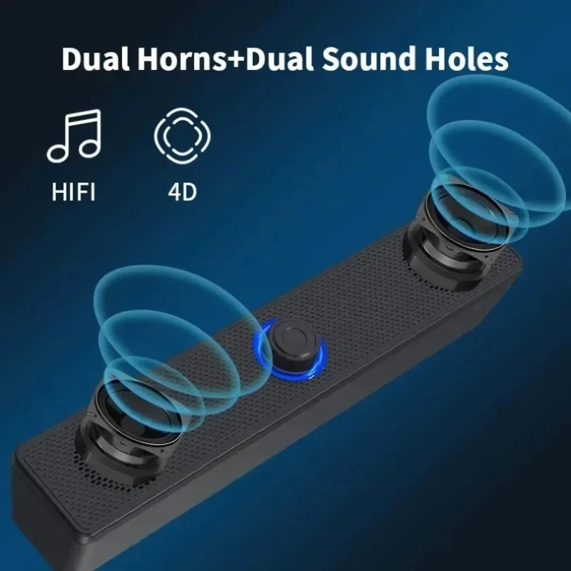 強力な低音 Bluetooth コンピュータサウンドバー有線 USB 電源 PC 用ラップトップテレビ用デスクトップ用家庭用オフィスゲーム日常使用
