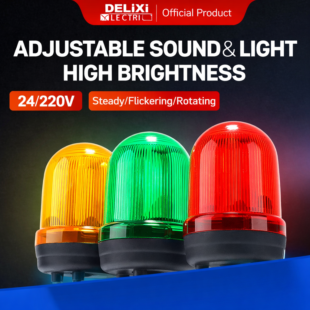 Delixi 回転警告灯 JDS100 フラッシュ警報灯 220V24V 赤と緑の音と光一体型点滅ライト LED