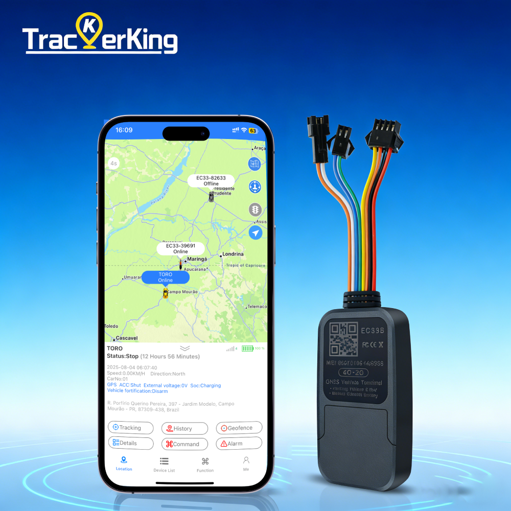 TrackerKing 4 グラム GPS トラッカー EC33B 車オートバイ車両追跡装置とカットオフオイル電源多機能