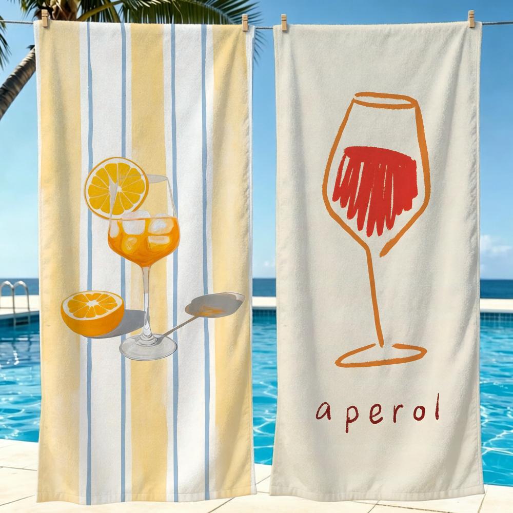 Drink A-Aperols タオルドライマイクロファイバーバスタオル 水泳 サーフィン キャンプ ユニセックス ホリデー用
