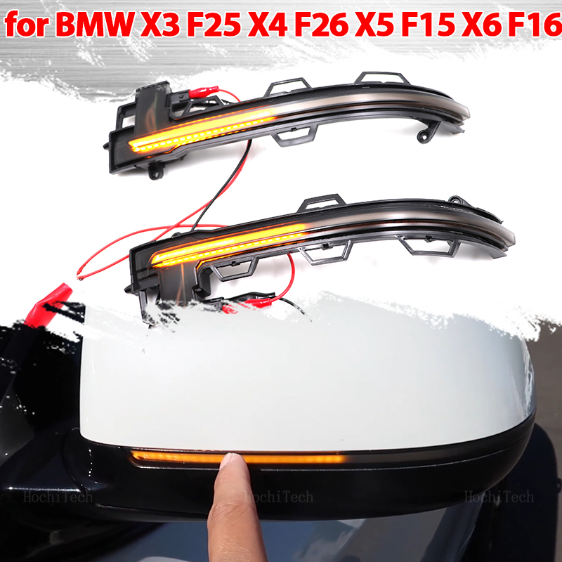 ダイナミックブラック LED ターンシグナルライトシーケンシャルバックミラーライト BMW X3 F25 X4 F26 X5 F15 X6 F16 2014-2018 Acessorios