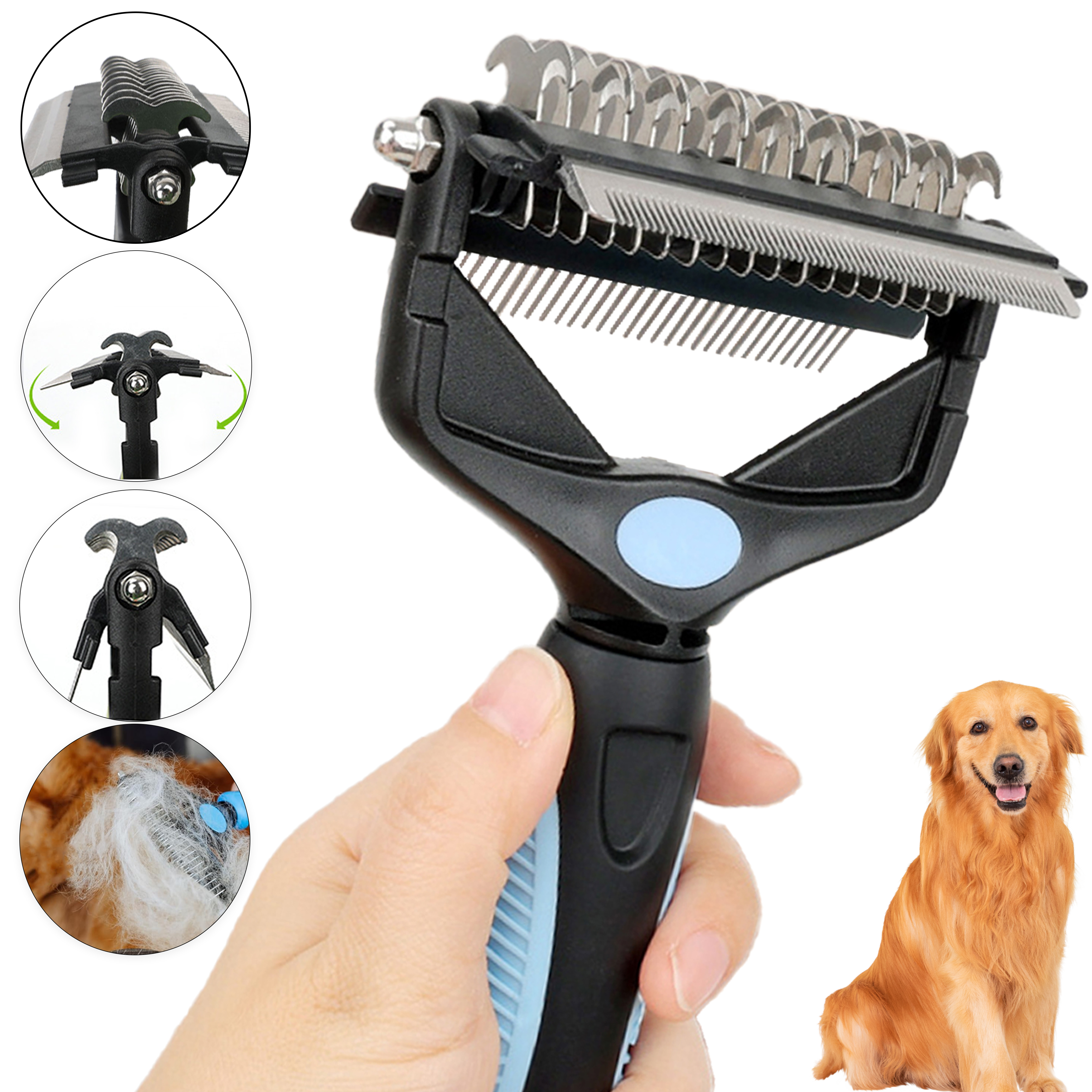 3 で 1 ペット脱毛ブラシ犬毛リムーバーペット毛皮ノットカッター子犬猫コームブラシ犬グルーミング脱毛用品