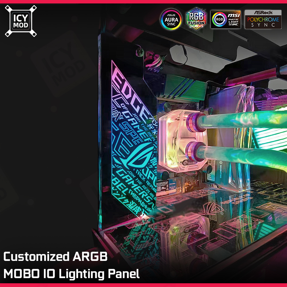 PC ケース IO パネルカスタマイズ MOBO MOD ミラーパネル AURA ウォータークーラーカスタム 5V3PIN ARGB マザーボード照明パネルカスタマイズ可能