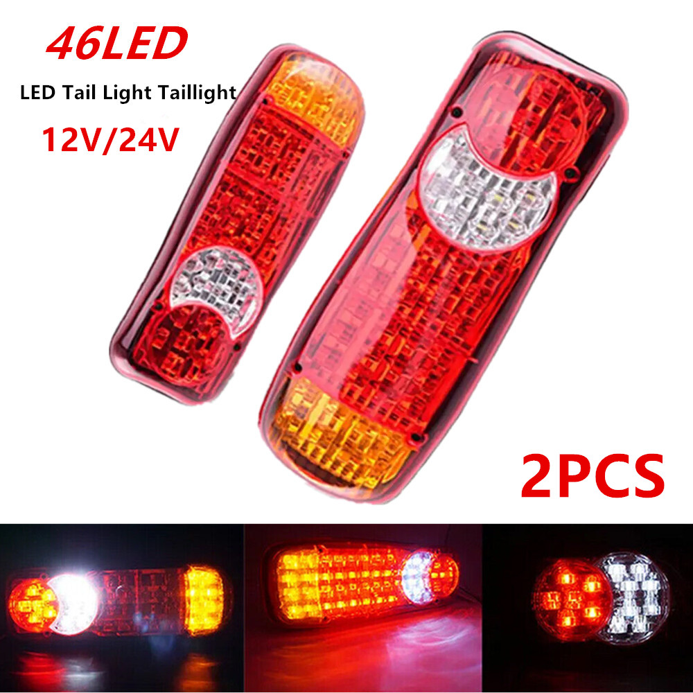 2 個 46LED リアテールライト 12 V/24 V トラックパークストップブレーキ警告灯車両ターンインジケータライトトラックトレーラーテールライト