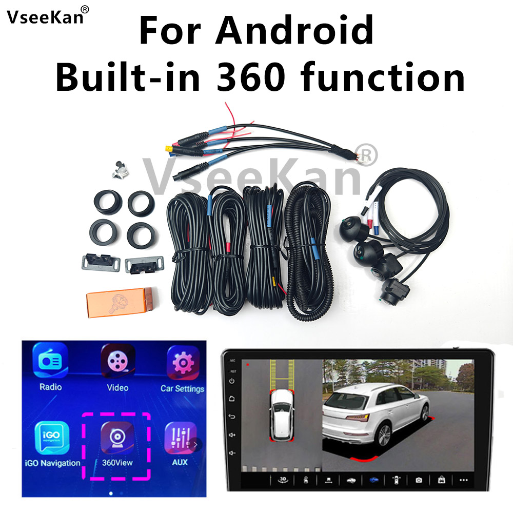 車用 Android システム 360 機能内蔵 AHD1080p カメラ 3D カメラ 前後左右ユニバーサルモデル