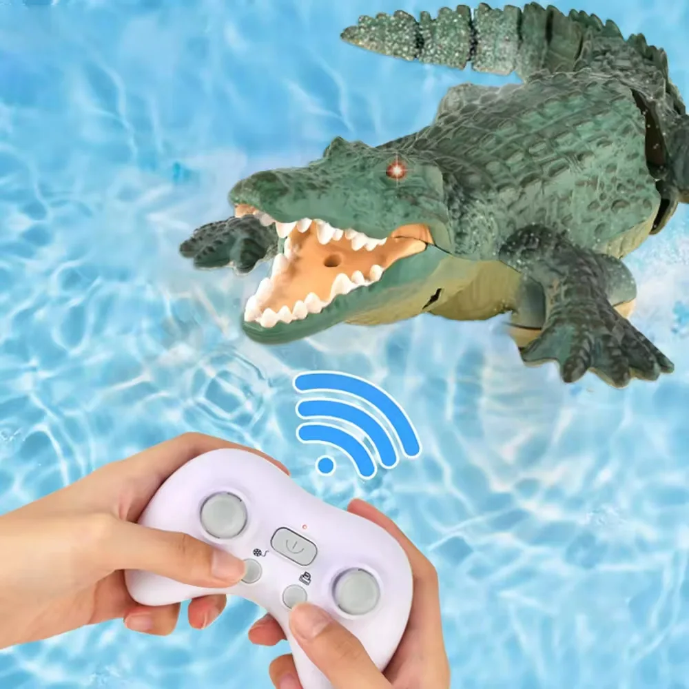 Rc 動物ワニモデルシミュレーション防水屋外湖電気リモコンワニサメ子供の水のおもちゃ