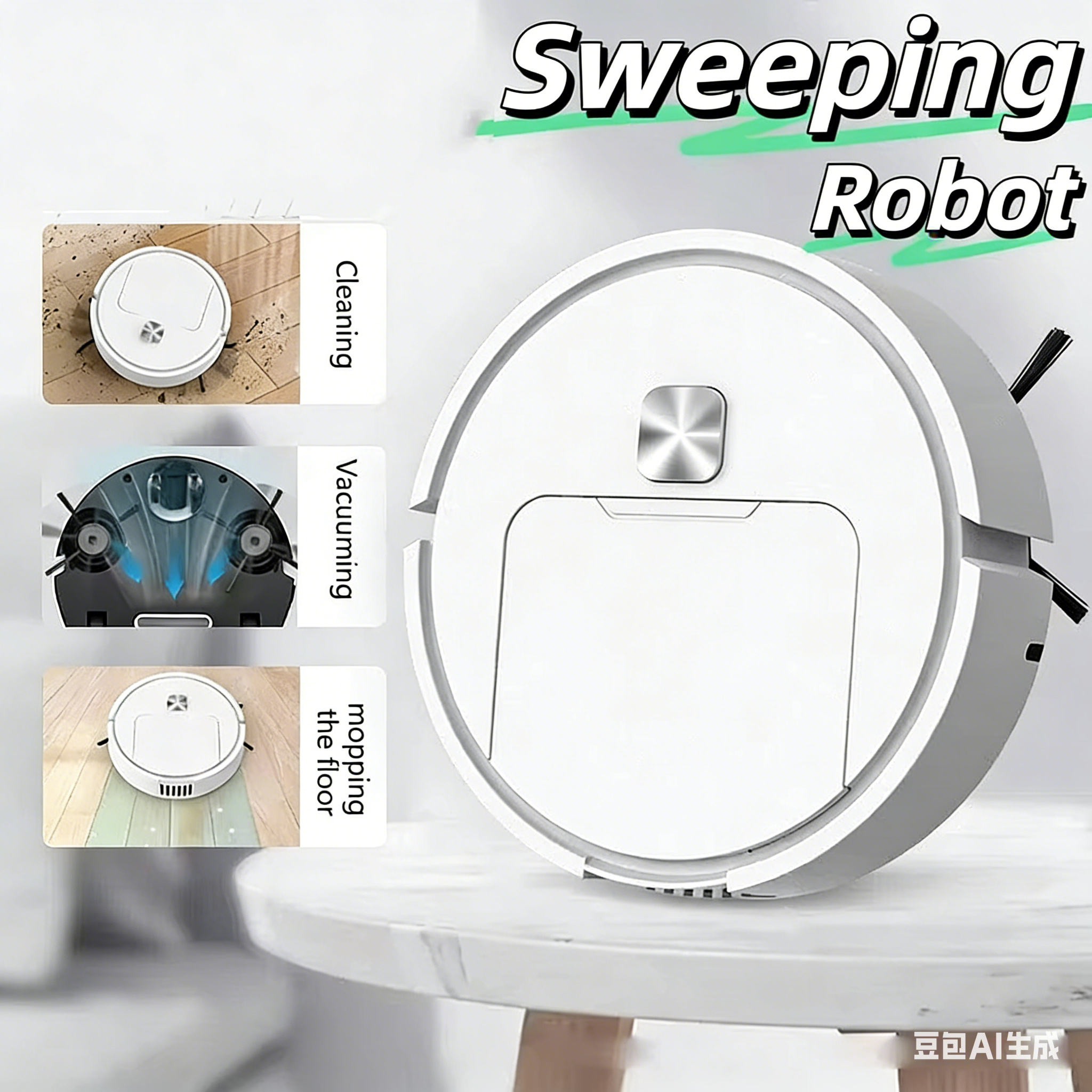 ミニサイレントスマート掃除ロボットスリーインワン多機能掃除機掃除機スイープモップブラシ 2025