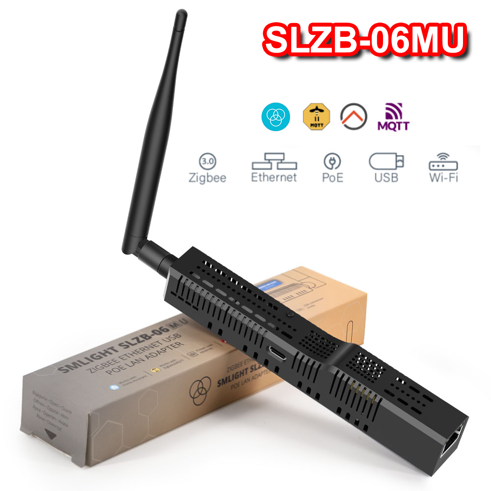SMLIGHT SLZB-06U SLZB-06M Zigbee 3.0 to Ethernet USB WiFi ゲートウェイ コーディネーター PoE 付き ZHA ホーム アシスタント Zigbee2MQTT で動作