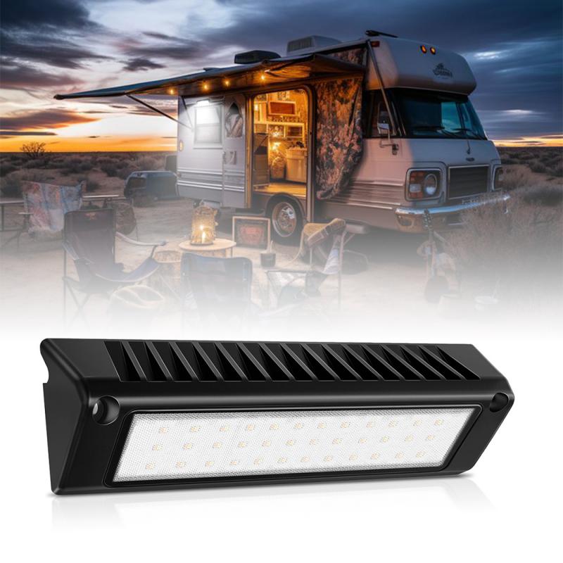 ホワイトライト 9 インチ RV エクステリアポーチ LED ライト 54 ワット RV オーニングライト 12V RV キャンピングカーポーチライト屋外キャノピールーフランプ 2000Lm