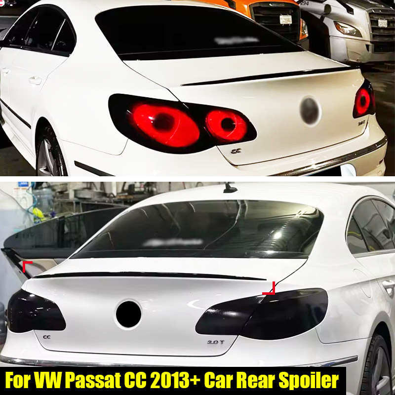 フォルクスワーゲンアクセサリーパサート CC R36 Rline 2013 光沢のある黒の車のリアトランクスポイラーブーツウイングリップ