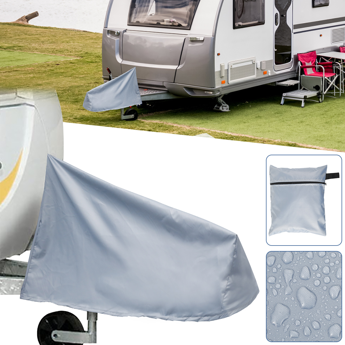 Universal Caravan Hitch Cover Waterproof Dustproof PVC Trailer Tow Ball Coupling Lock Cover Heavy-Duty Tow Hitch Cover For RV