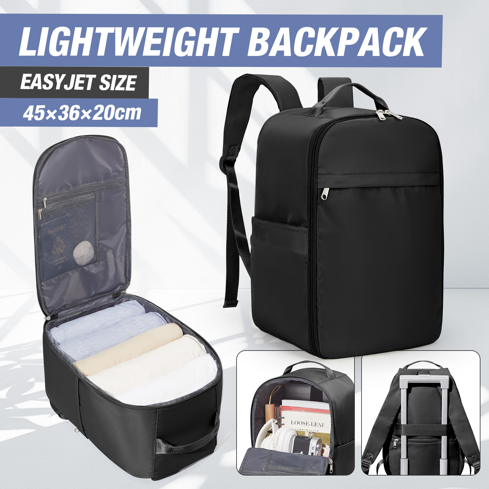 トラベルバックパック キャビン飛行機 45x36x20 Easyjet トラベルバックパック キャビンバッグ、スーツケース 手荷物バックパック 旅行、学校用