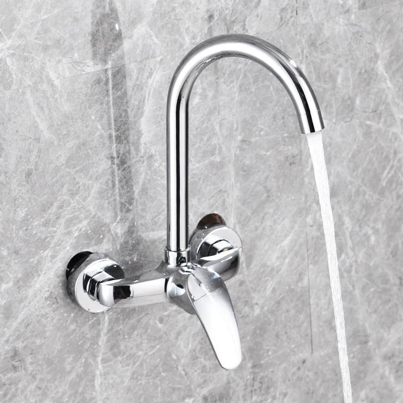 キッチン蛇口壁内温水および冷水洗面器シンク洗面器バルコニー洗面器全銅混合水バルブ蛇口