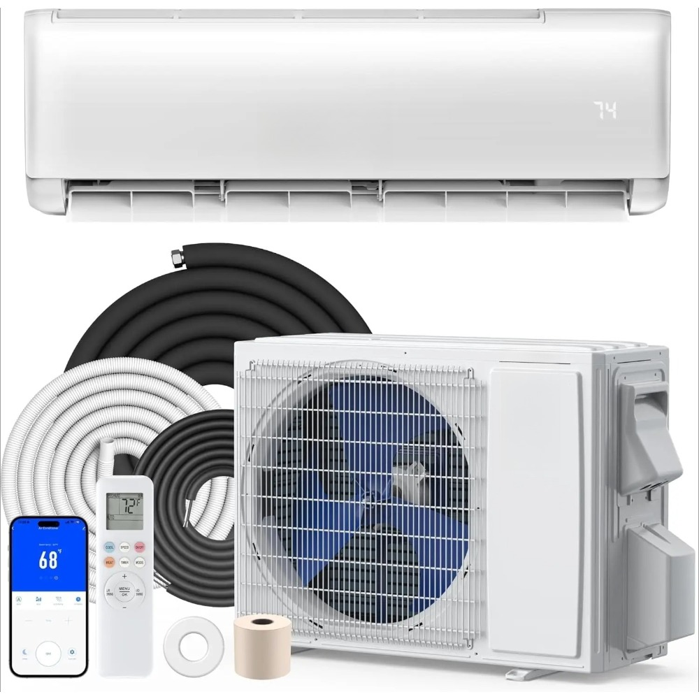 24000 BTU ミニスプリット AC/暖房システム、19 SEER2 インバーター、最大 1500 平方フィート用の 208/230V ダクトレスエアコン、カスタマイズ済み