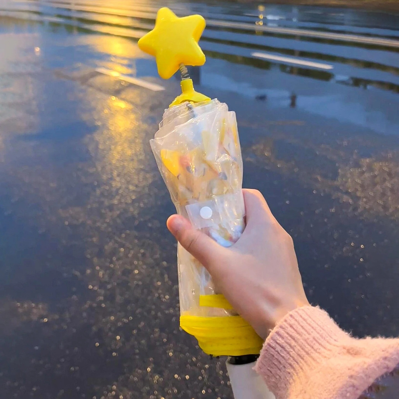 かわいい星傘 折りたたみ子供傘 強化自動透明天気