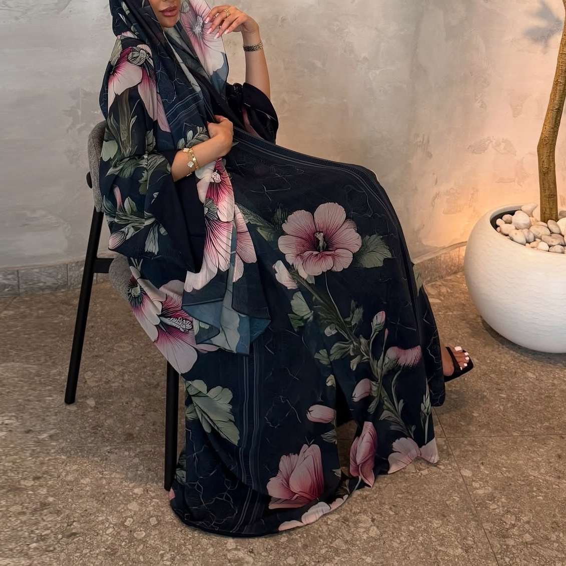 イード女性アバヤイスラム教徒スカーフカーディガンドレスパーティー Jalabiya ラマダンロング Abayas Vestidos ラルゴアラブロングローブモロッコカフタン